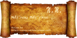 Nánay Márkus névjegykártya